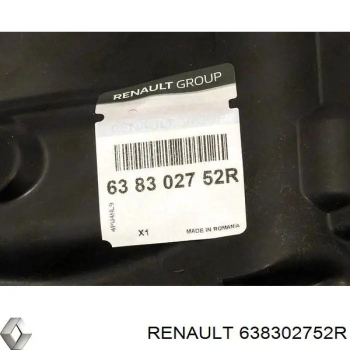 638302752R Renault (RVI) guardabarros interior, aleta delantera, derecho delantero