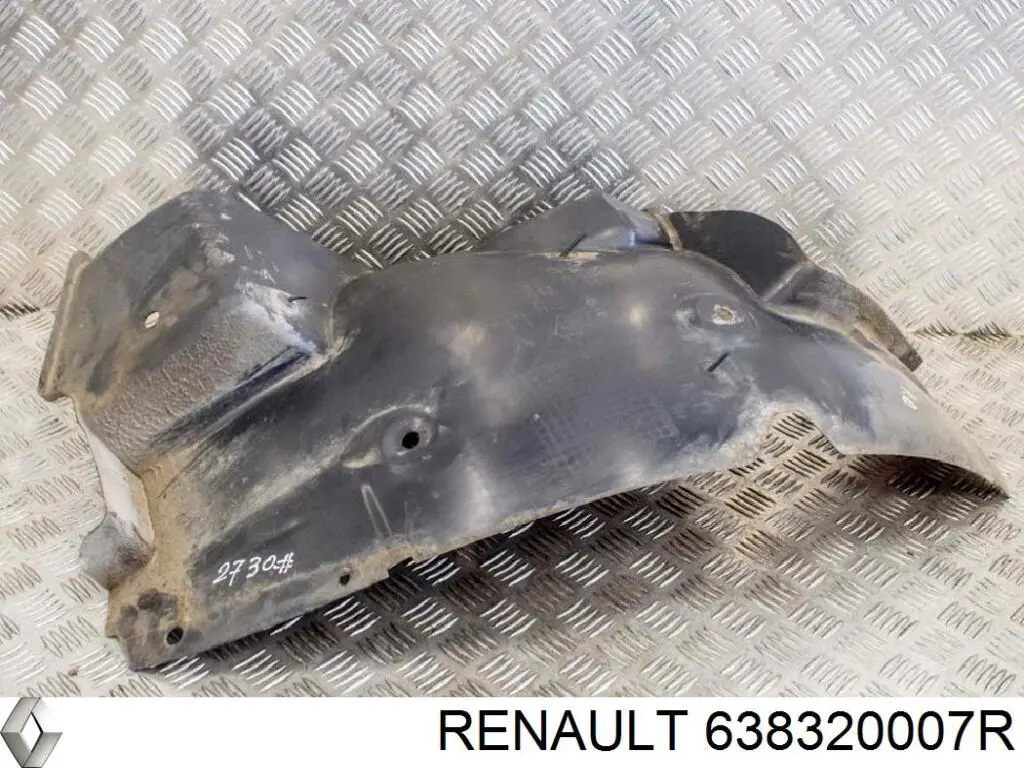 638320007R Renault (RVI) guardabarros interior, aleta delantera, derecho trasero