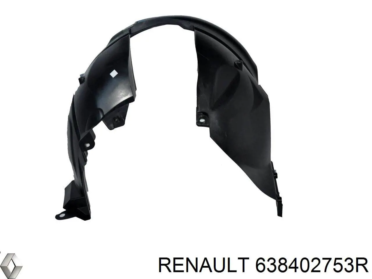 638402753R Renault (RVI) guardabarros interior, aleta delantera, derecho