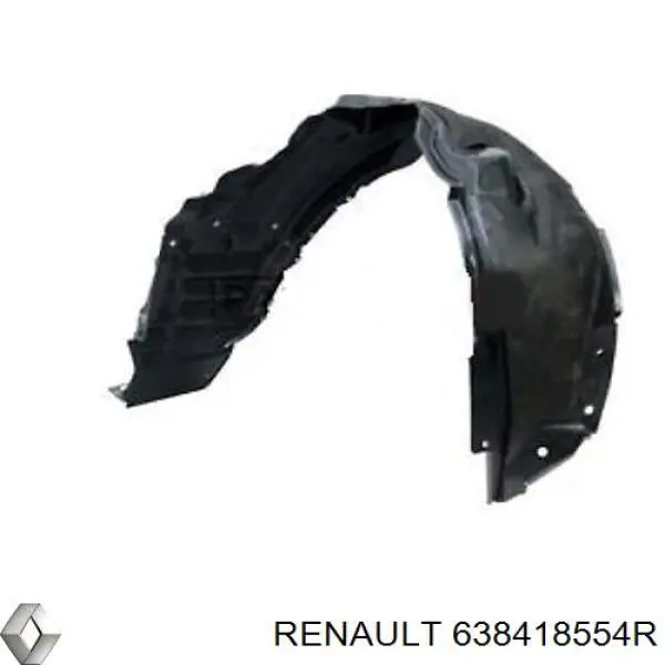 638418554R Renault (RVI) Guardalodos interior izquierdo, guardafango delantero