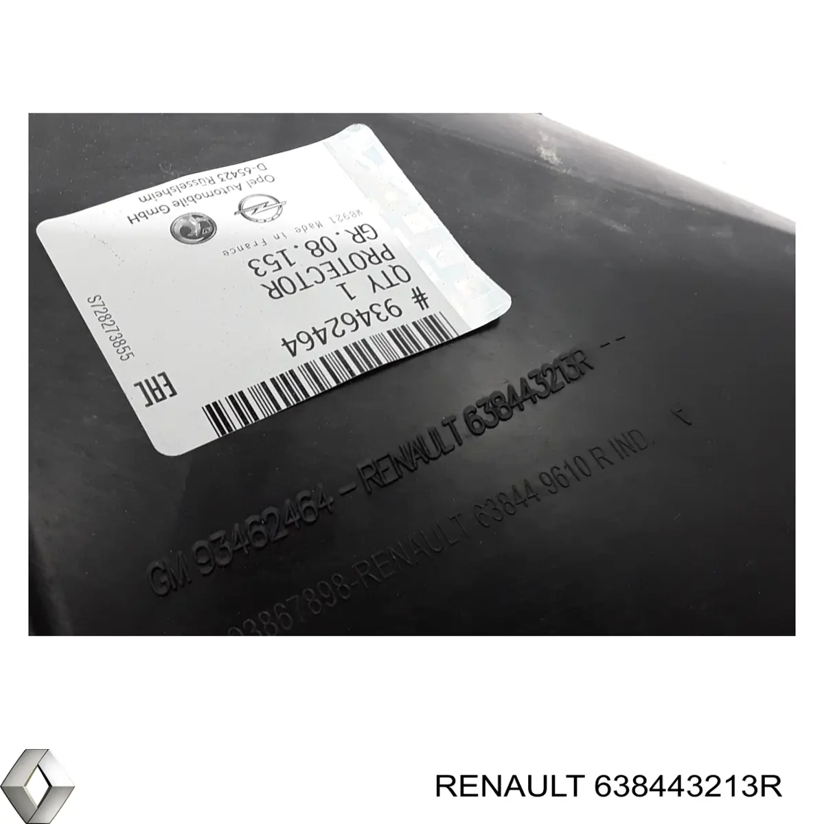 Comprar 638443213R Renault (RVI) Guardalodos interior delantero derecho