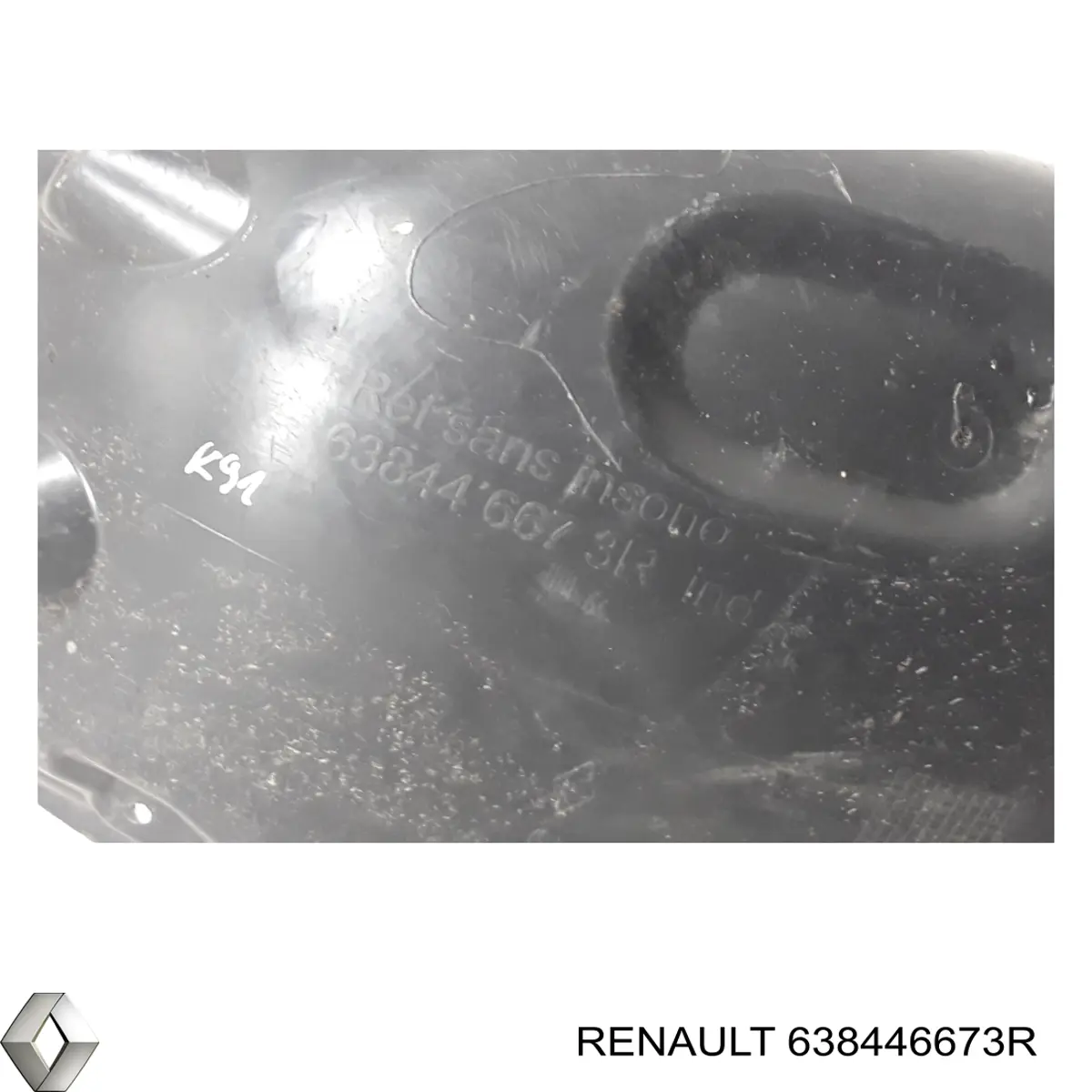 638446673R Renault (RVI) guardabarros interior, aleta delantera, derecho delantero