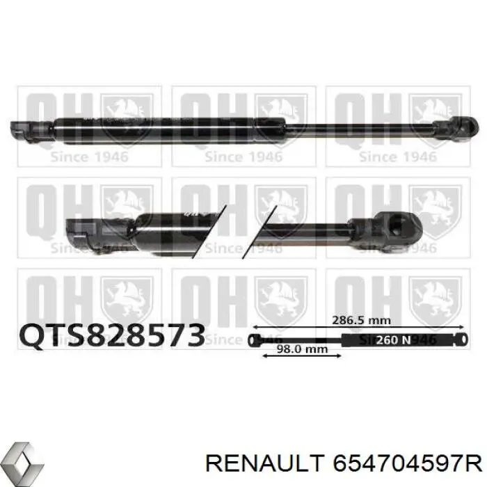 Muelle neumático de capó de motor Peugeot/Citroen 1635427780