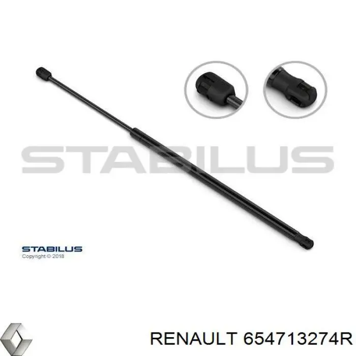 Muelle neumático, tapa delantera Renault (RVI) 654713274R precio, desde 14,95 EUR