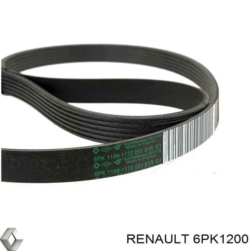 6PK1200 Renault (RVI) correa trapezoidal