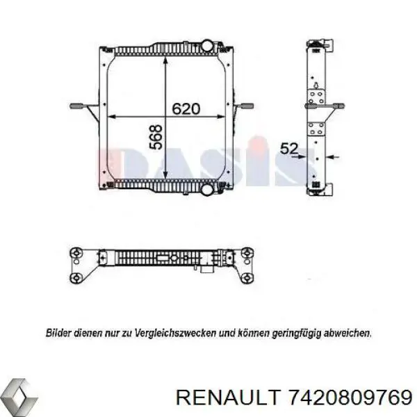 Comprar 7420809769 Renault (RVI) Radiador de auto
