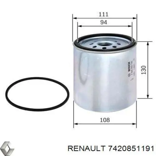 7420851191 Renault (RVI) filtro combustible