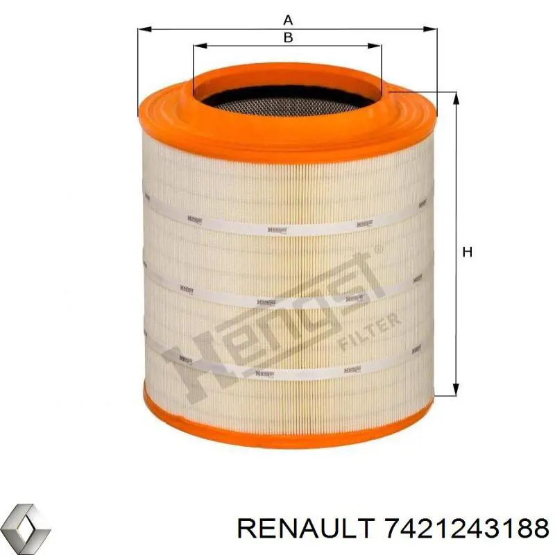 Filtro de aire 7421243188 Renault (RVI)