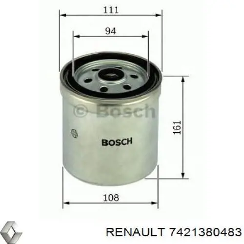 Filtro combustible Renault (RVI) 7421380483 precio, desde 30,39 EUR