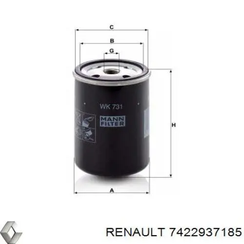 Comprar 7422937185 Renault (RVI) Filtro del desecador de aire (separador de agua y aceite) (camión)