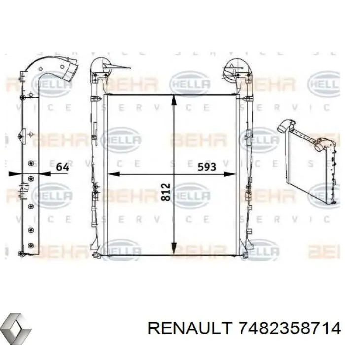 Intercooler 7482358714 Renault (RVI)