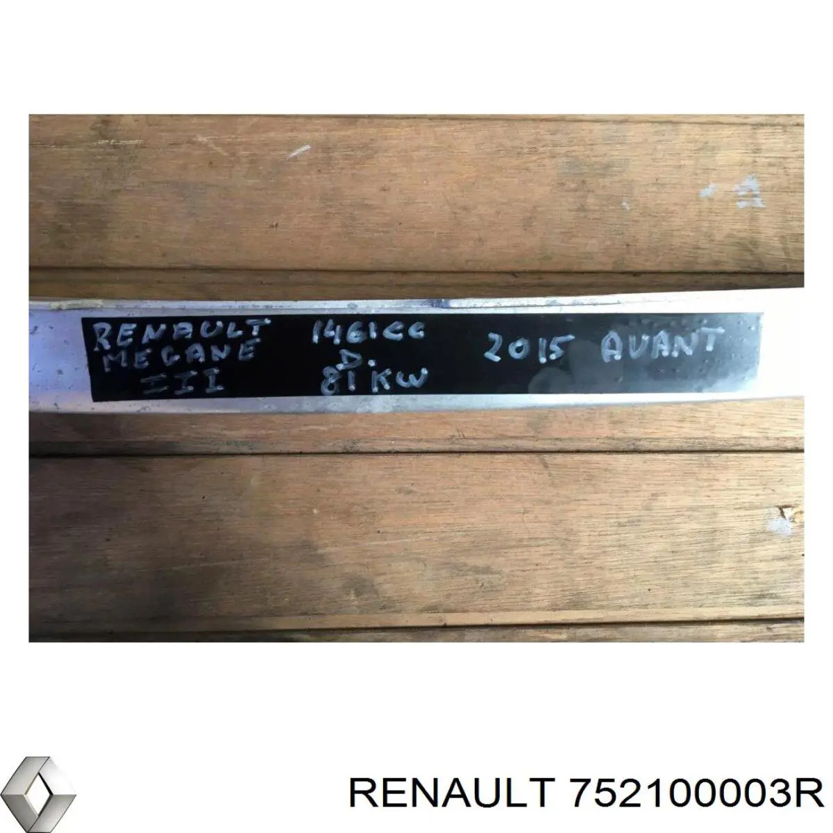 Refuerzo parachoque delantero 752100003R Renault (RVI)