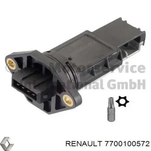 7700100572 Renault (RVI) sensor de flujo de aire/medidor de flujo (flujo de aire masibo)