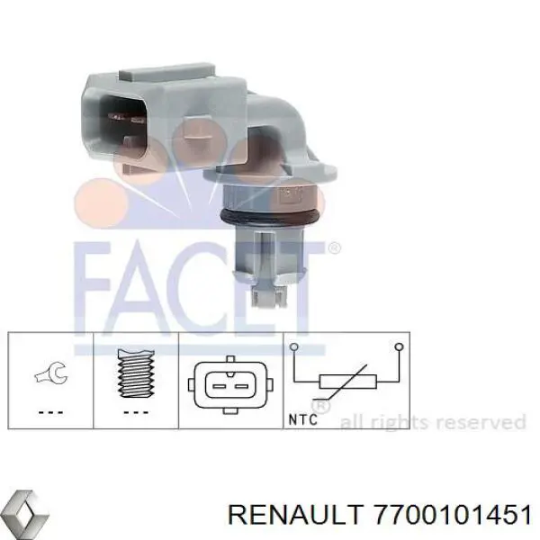 7700101451 Renault (RVI) sensor, temperatura del aire de admisión