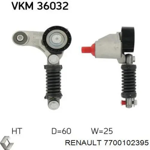 Tensor de la correa trapecial Renault (RVI) 7700102395 precio, desde 51,10 EUR