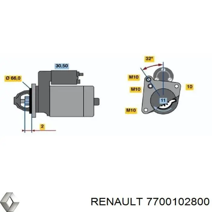 7700102800 Renault (RVI) motor de arranque