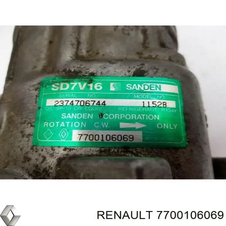 7700106069 Renault (RVI) compresor de aire acondicionado