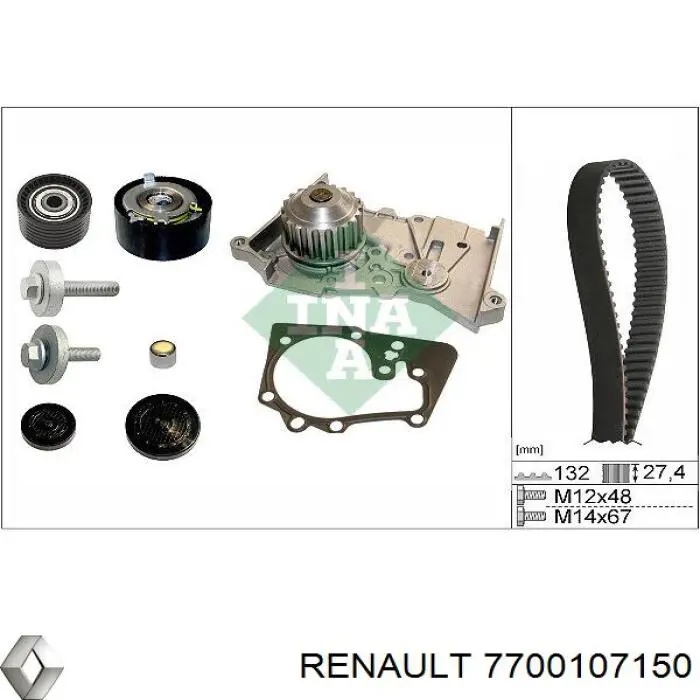 Comprar 7700107150 Renault (RVI) Polea correa distribución