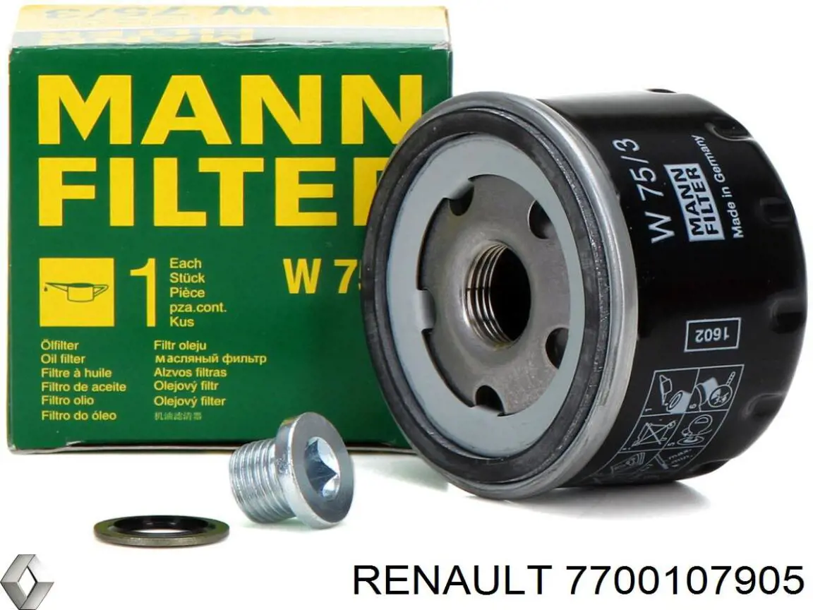 7700107905 Renault (RVI) filtro de aceite