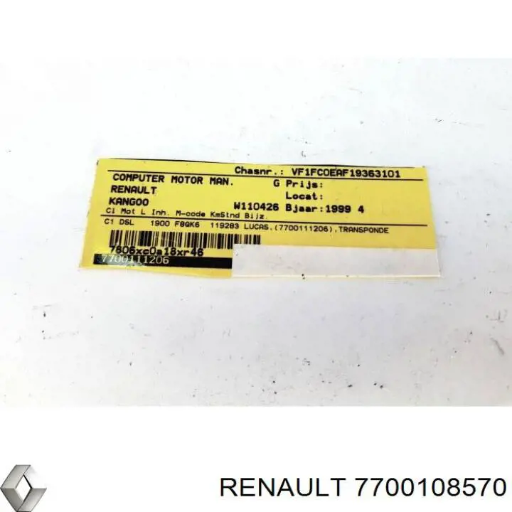 7700108570 Renault (RVI) módulo de control del motor (ecu)