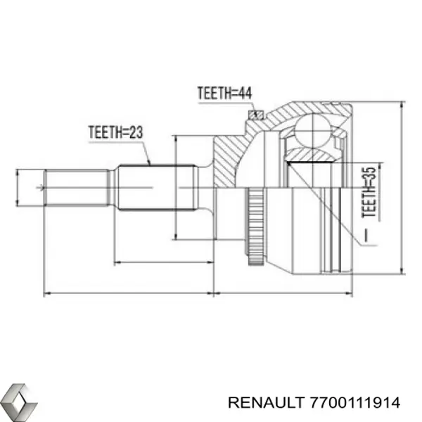 7700111914 Renault (RVI) Semieje delantero derecho