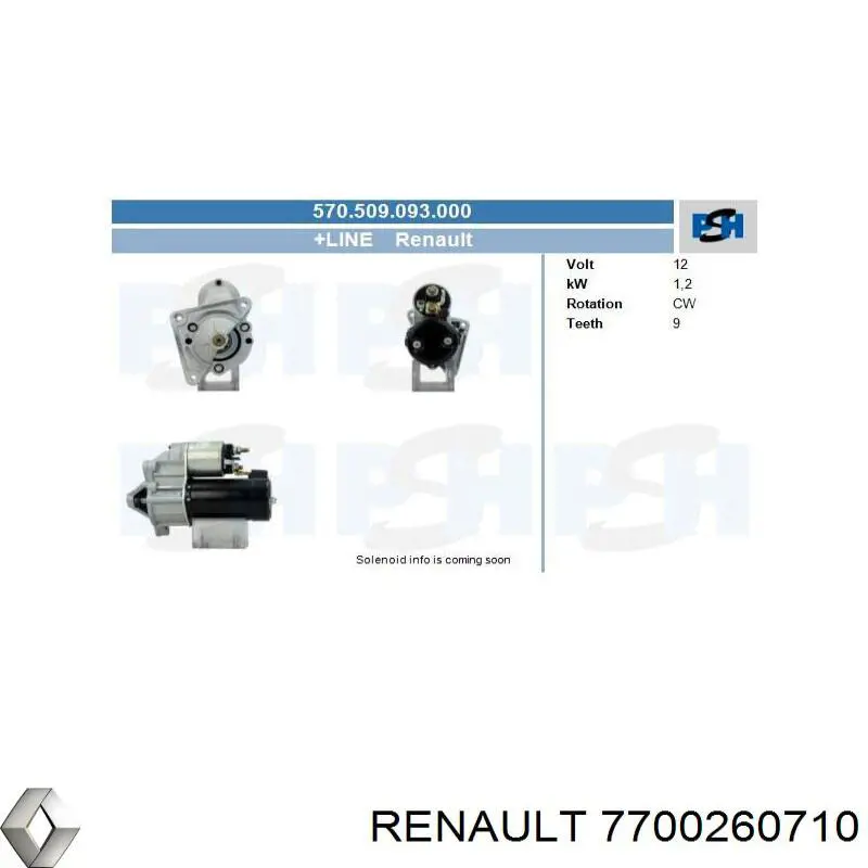 7700260710 Renault (RVI) motor de arranque