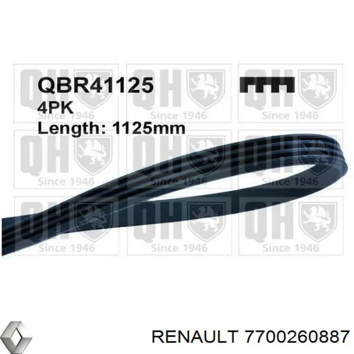 7700260887 Renault (RVI) correa trapezoidal