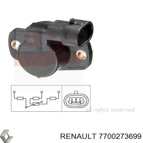 Cuerpo de aceleración completo Renault (RVI) 7700273699 precio, desde 59,33 EUR