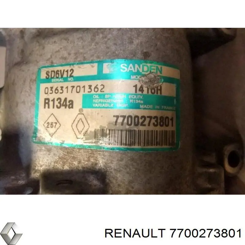 7700273801 Renault (RVI) compresor de aire acondicionado