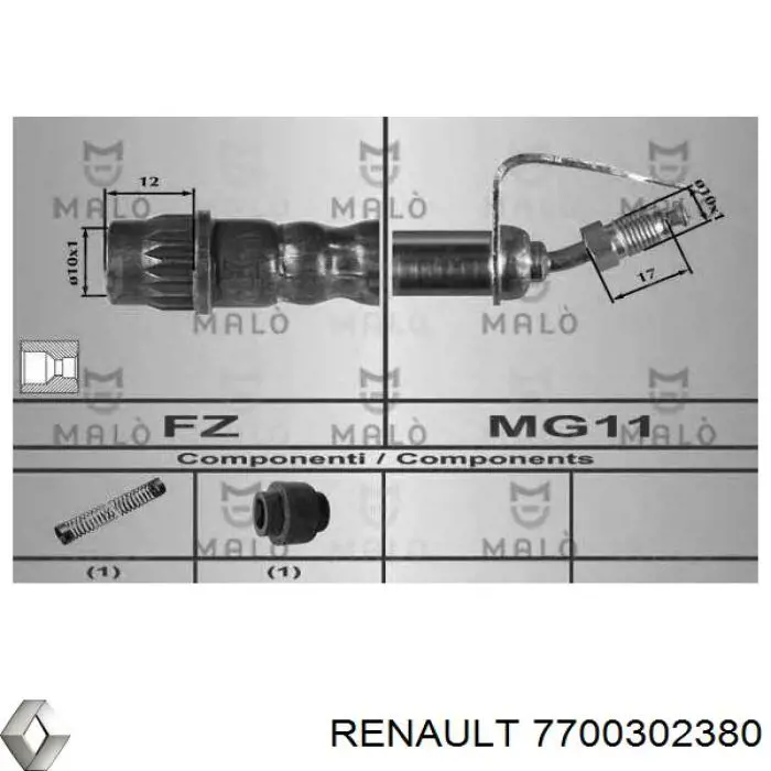 7700302380 Renault (RVI) latiguillo de freno delantero