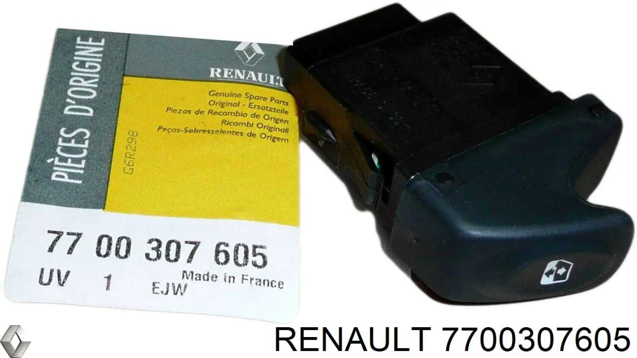 Botón de encendido del motor del elevalunas delantero izquierdo 7700307605 Renault (RVI)