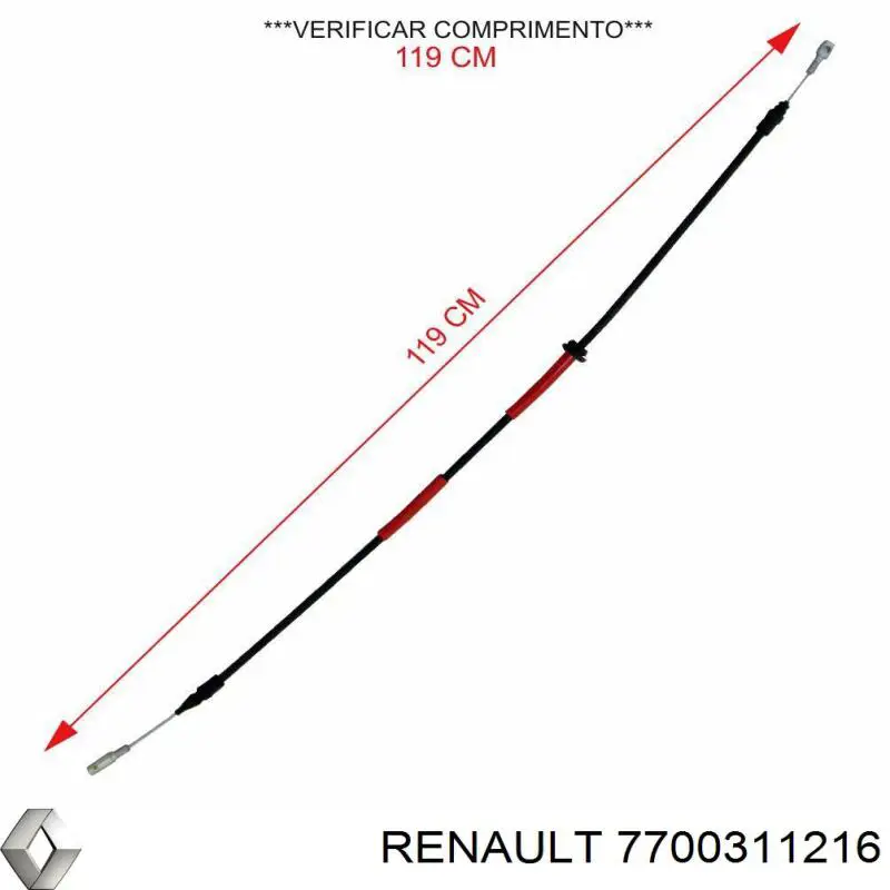 7700311216 Renault (RVI) cable de freno de mano delantero