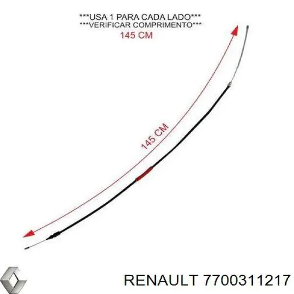 Cable de freno de mano trasero derecho/izquierdo Renault (RVI) 7700311217 precio, desde 12,45 EUR