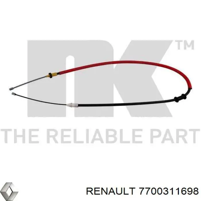 7700311698 Renault (RVI) cable de freno de mano trasero izquierdo
