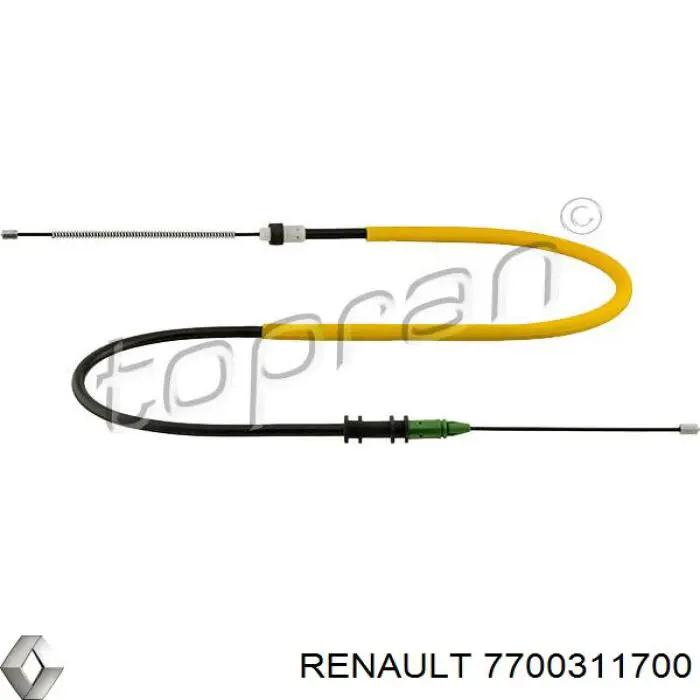 7700311700 Renault (RVI) cable de freno de mano trasero izquierdo