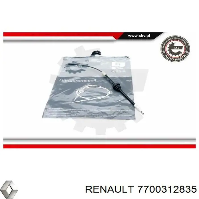7700312835 Renault (RVI) cable de freno de mano delantero