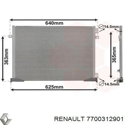 Aire acondicionado capacitor Renault (RVI) 7700312901 precio, desde 87,12 EUR
