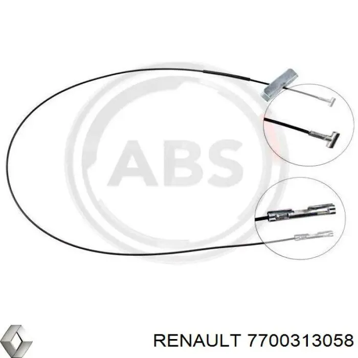 7700313058 Renault (RVI) cable de freno de mano intermedio