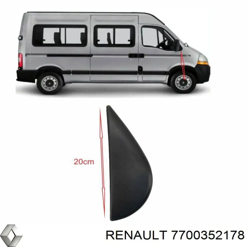 7700352178 Renault (RVI) ajuste pilar cuerpo exterior delantero derecho
