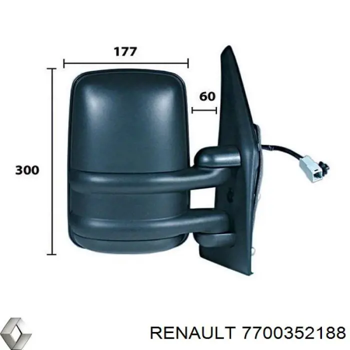 7700352188 Renault (RVI) Espejo derecho