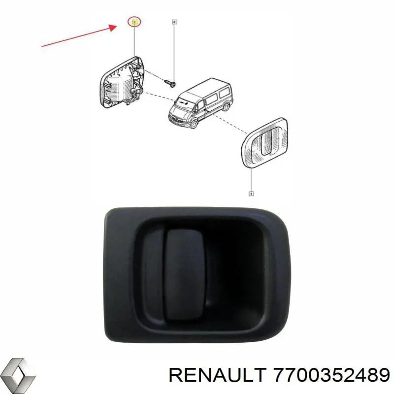 Manija exterior derecha delantera/trasera de puerta Renault (RVI) 7700352489