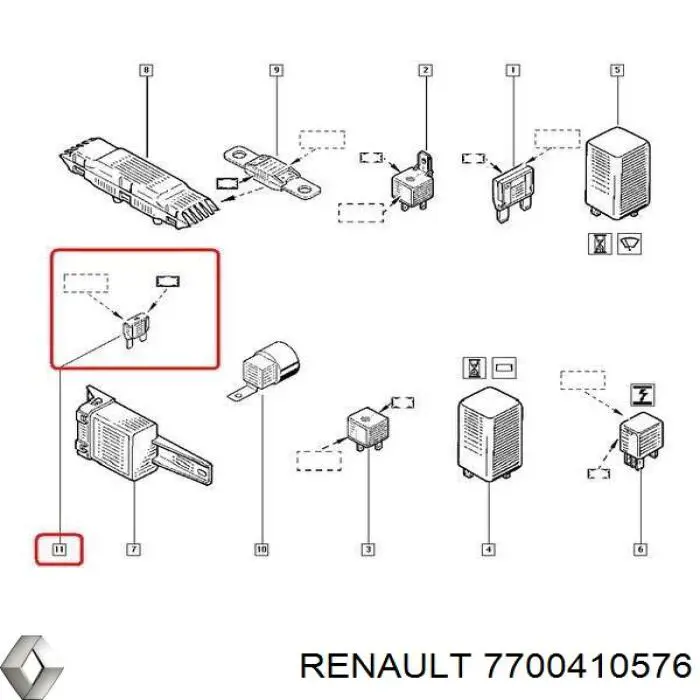 Comprar 7700410576 Renault (RVI) Caja de fusibles