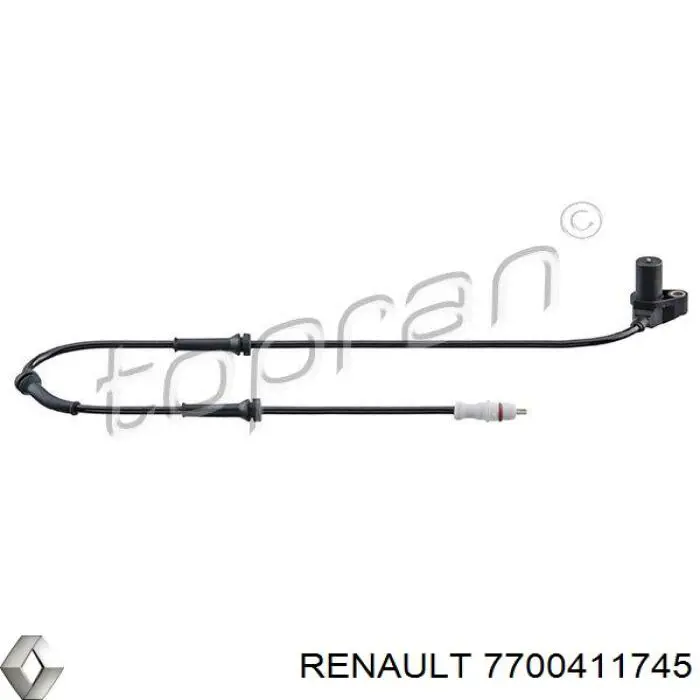Sensor ABS trasero izquierdo 7700411745 Renault (RVI)