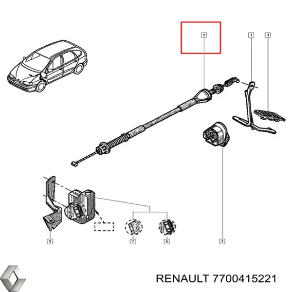 Cable del acelerador Renault (RVI) 7700415221 precio, desde 15,76 EUR