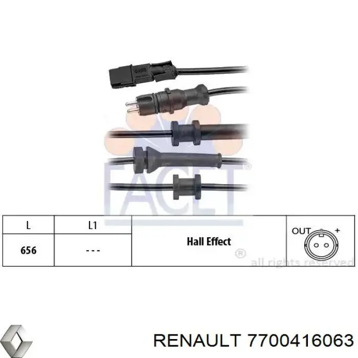 Sensor ABS trasero para Renault Laguna (K56)