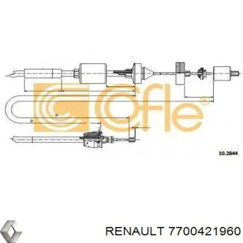 Comprar 7700421960 Renault (RVI) Cable de embrague
