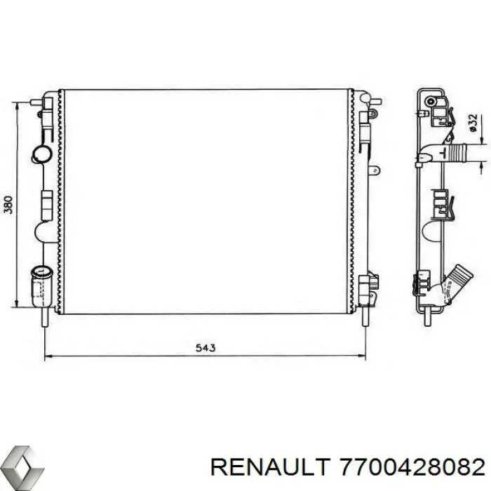 Comprar 7700428082 Renault (RVI) Radiador de auto