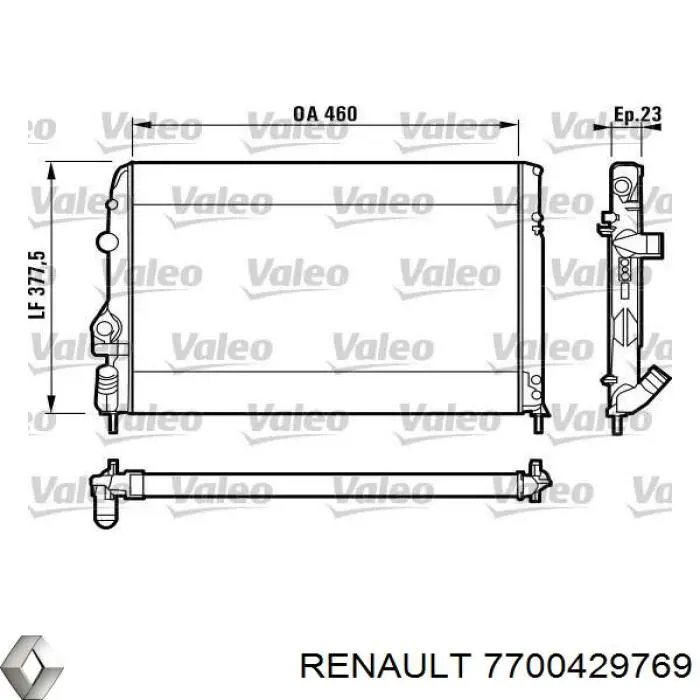 7700429769 Renault (RVI) radiador refrigeración del motor