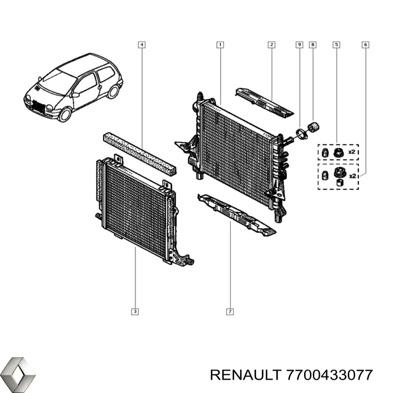 7700433077 Renault (RVI) condensador aire acondicionado