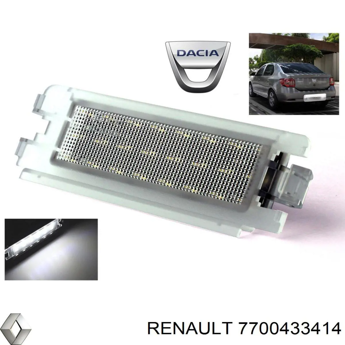 Luz matricula 7700433414 Renault (RVI)